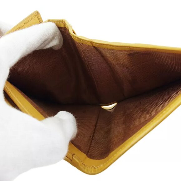 Celine W Wallet Macadam Beige PVC x Leather Authentic USED - Picture 9 of 10